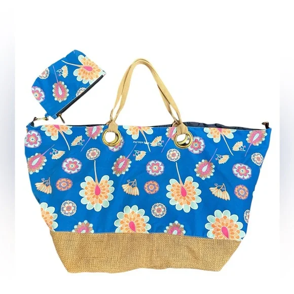 Peter Millar Large Floral Travel or Beach  Tote Bag - Picture 7 of 16